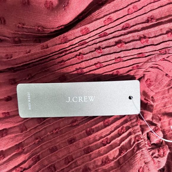 J.Crew Point Sur ruffle clip dot top deep redwood - Picture 3 of 7